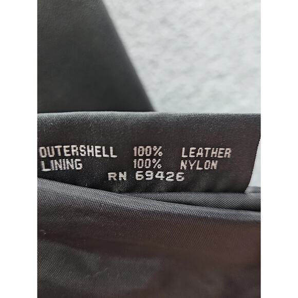 Share Pelle Studio Wilsons Vest Men's L Black 100% Leather V-neck Button Front - Picture 3 of 8